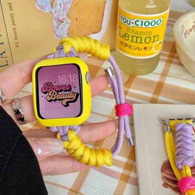 Bright yellow and light purple strap