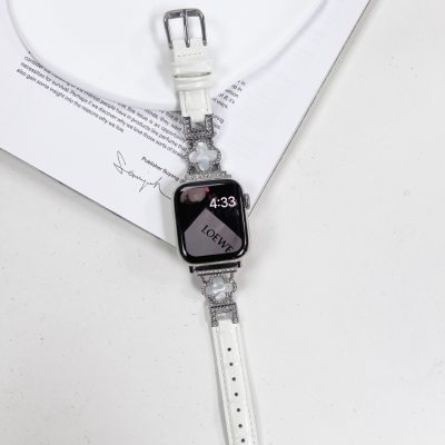 White with silver buckle