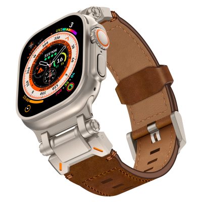 Titanium red-brown crazy horse leather